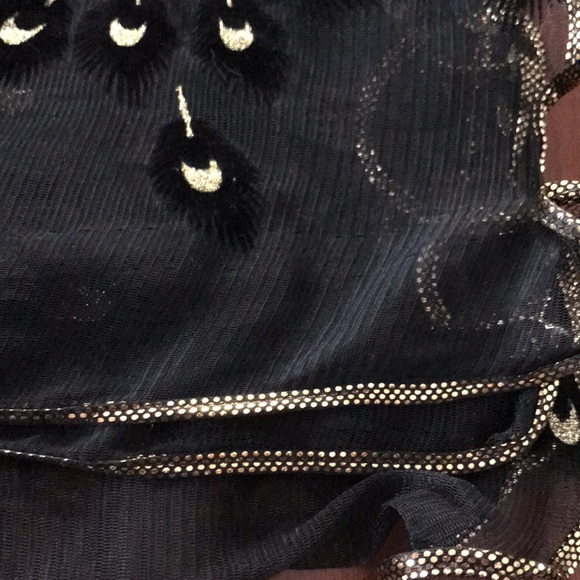 Sheer metallic gold embellished peacock scarf sarong - Picture 6 of 6